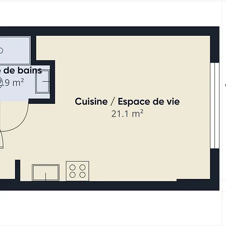 Le Tube - Pour 3 - Piscine Commune Appartement *